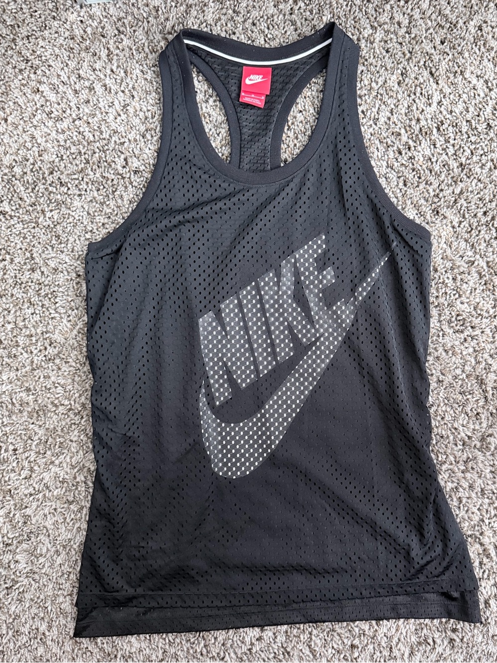 Nike Black Perforated Racerback Performance Tank